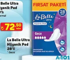 LA BELLE ULTRA HİJYENİK PED 28'Lİ GECE LA BELLE ULTRA HİJYENİK PED 28'Lİ GECE